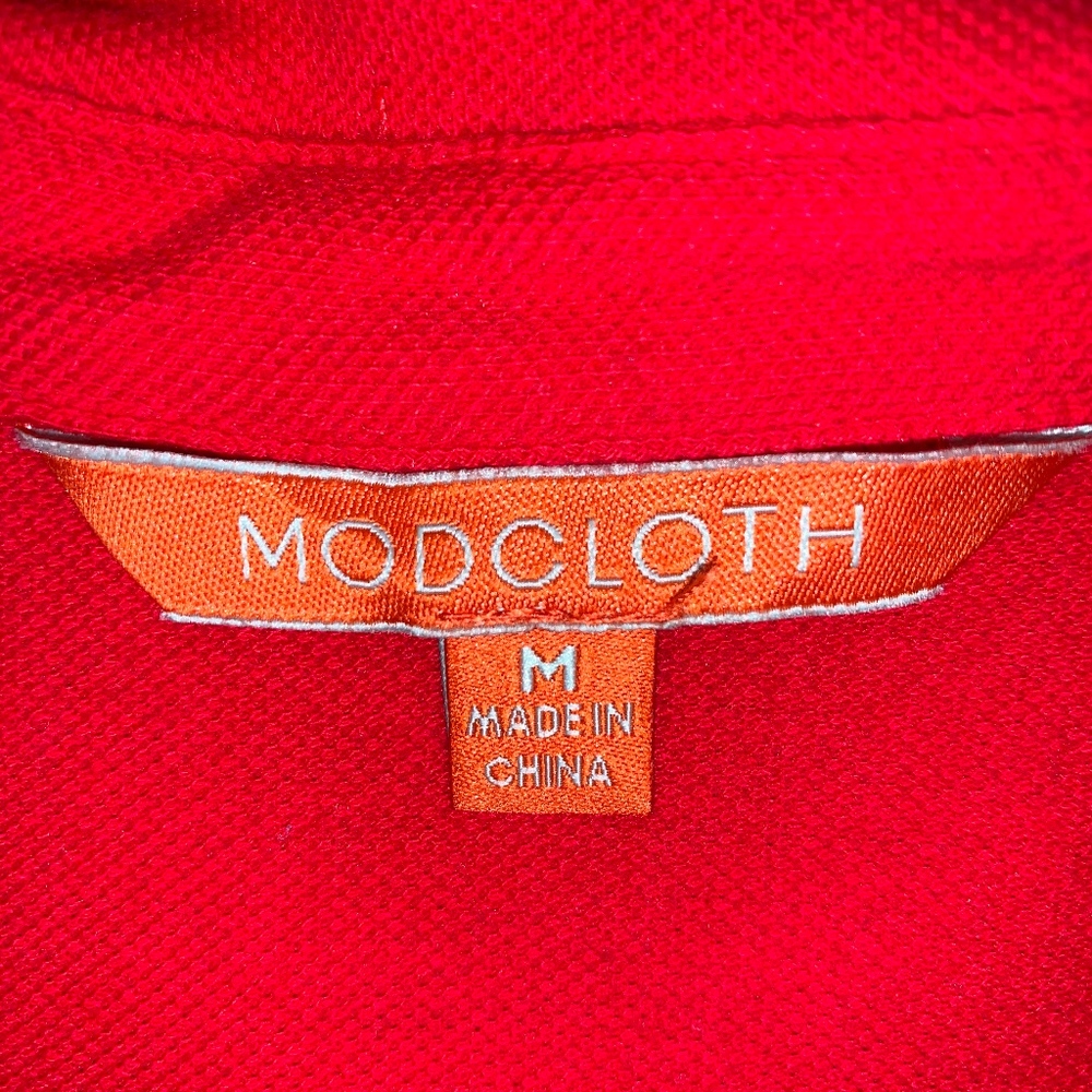 Modcloth Red Keyhole Collared Shirt - Picture 4 of 4